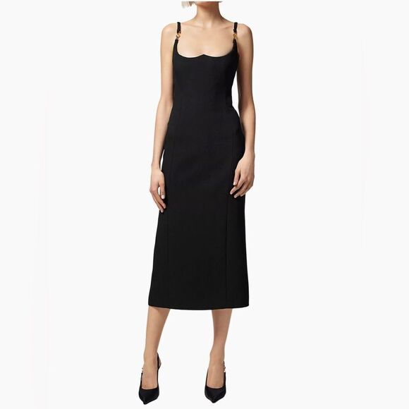 Versace  Medusa-Embellished Satin Cocktail Dress size 40/us size 4 - Picture 1 of 16